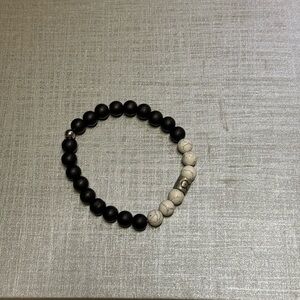 Taurus Black and White Beaded Bracelet